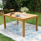 Sonoma Lane Rectangular Alice Teak Wood Outdoor Dining Table - Weather-Resistant, 2. Umbrella Hole