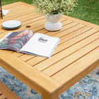 Tavolo da pranzo rettangolare Alice in legno di teak Sonoma Lane per esterni - Resistente alle intemperie, 2 fori per ombrellone