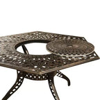 Tavolo da pranzo da esterno Oakland Living - 63" - Hexagonale - con Lazy Susan - in alluminio - Rete metallica - Stile contemporaneo - Colore bronzo