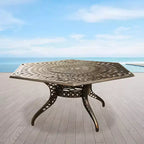 Tavolo da pranzo da esterno Oakland Living - 63" - Hexagonale - con Lazy Susan - in alluminio - Rete metallica - Stile contemporaneo - Colore bronzo