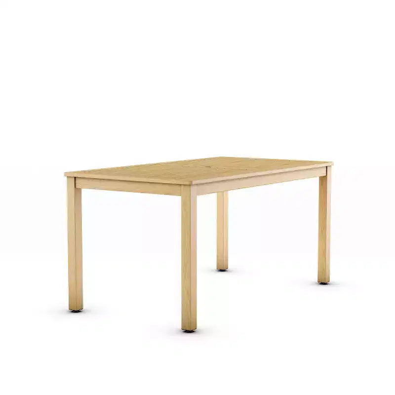 Amazonia Eucalyptus Rectangular Outdoor Patio Dining Table Natural Wood: 6-Seater, with Umbrella Hole