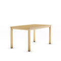 Amazonia Eucalyptus Rectangular Outdoor Patio Dining Table Natural Wood: 6-Seater, with Umbrella Hole
