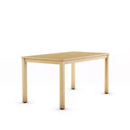 Amazonia Eucalyptus Rectangular Outdoor Patio Dining Table Natural Wood: 6-Seater, with Umbrella Hole