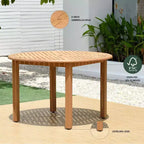 Amazonia Set da Pranzo Rotondo da Esterno Longbottom in Eucalipto 5pz Nero: Resistente alle Intemperie e ai Raggi UV