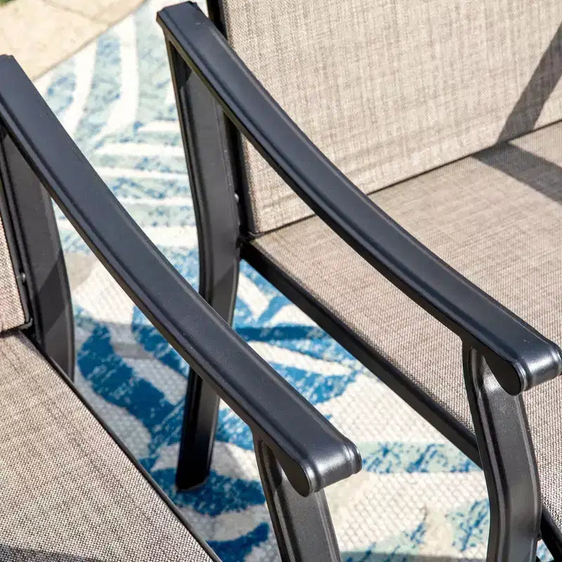 Set da pranzo da patio 5 pezzi con tavolo quadrato e poltrone imbottite - Captiva Designs