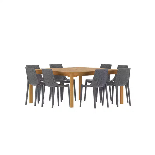 Amazonia Ipanema 9pc Square Outdoor Patio Dining Set Gray