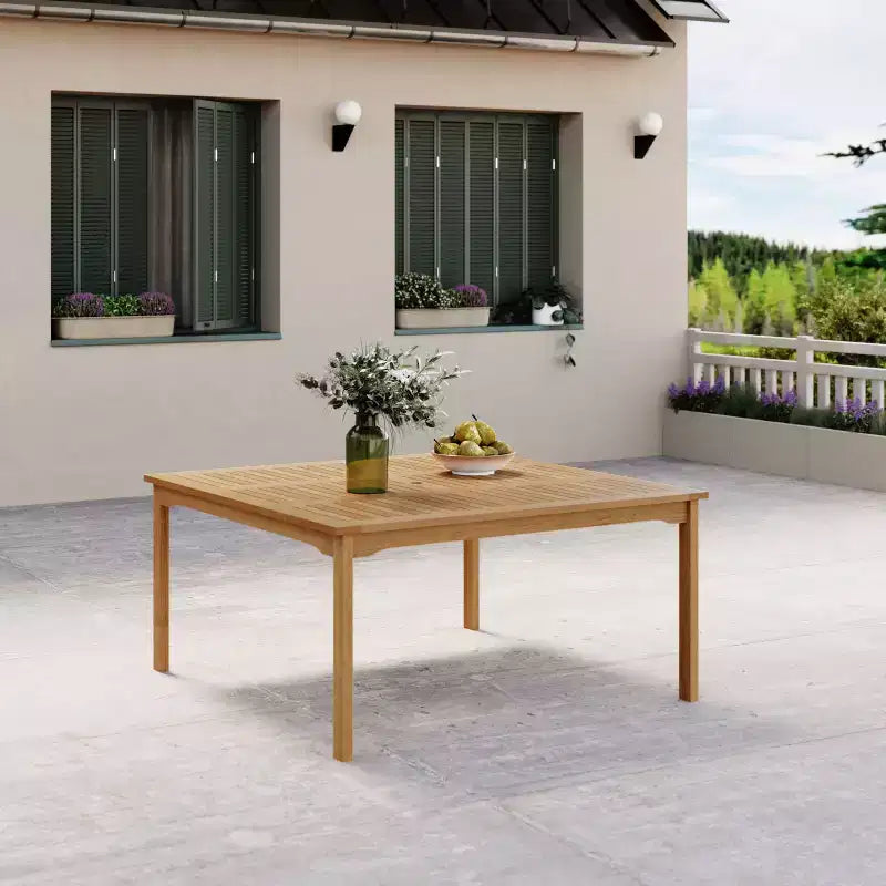 Set da pranzo quadrato da esterno Amazonia Ipanema 9 pezzi, grigio