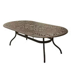 Set da pranzo da esterni da 11 pezzi con tavolo ovale contemporaneo moderno in alluminio a rete a reticolo da 95 pollici con dieci sedie - Bronzo - Oakland Living: Resistente ai raggi UV