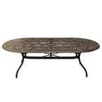 Set da pranzo da esterni da 11 pezzi con tavolo ovale contemporaneo moderno in alluminio a rete a reticolo da 95 pollici con dieci sedie - Bronzo - Oakland Living: Resistente ai raggi UV