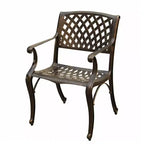 Set da pranzo da esterni da 11 pezzi con tavolo ovale contemporaneo moderno in alluminio a rete a reticolo da 95 pollici con dieci sedie - Bronzo - Oakland Living: Resistente ai raggi UV