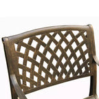 Set da pranzo da esterni da 11 pezzi con tavolo ovale contemporaneo moderno in alluminio a rete a reticolo da 95 pollici con dieci sedie - Bronzo - Oakland Living: Resistente ai raggi UV