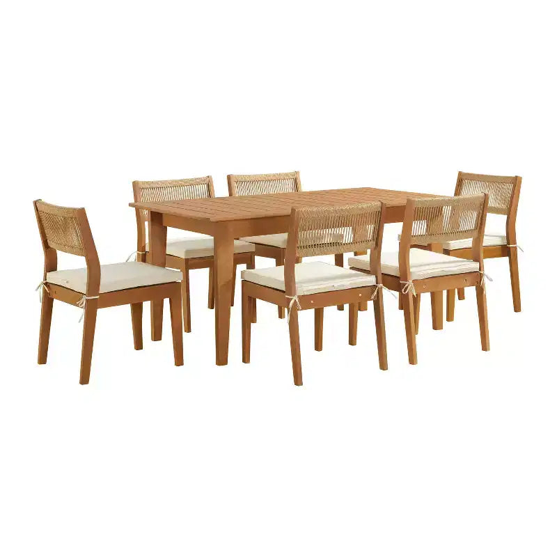 Set da pranzo da esterno a 7 pezzi Barton Alaterre Furniture, resistente alle intemperie