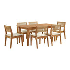 Set da pranzo da esterno a 7 pezzi Barton Alaterre Furniture, resistente alle intemperie