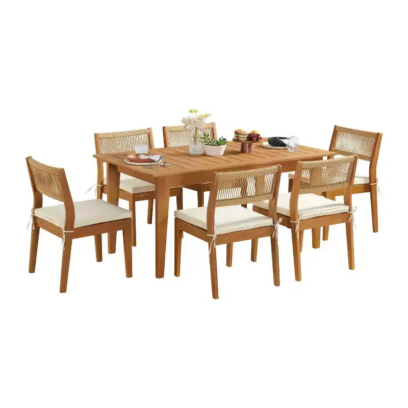 Set da pranzo da esterno a 7 pezzi Barton Alaterre Furniture, resistente alle intemperie