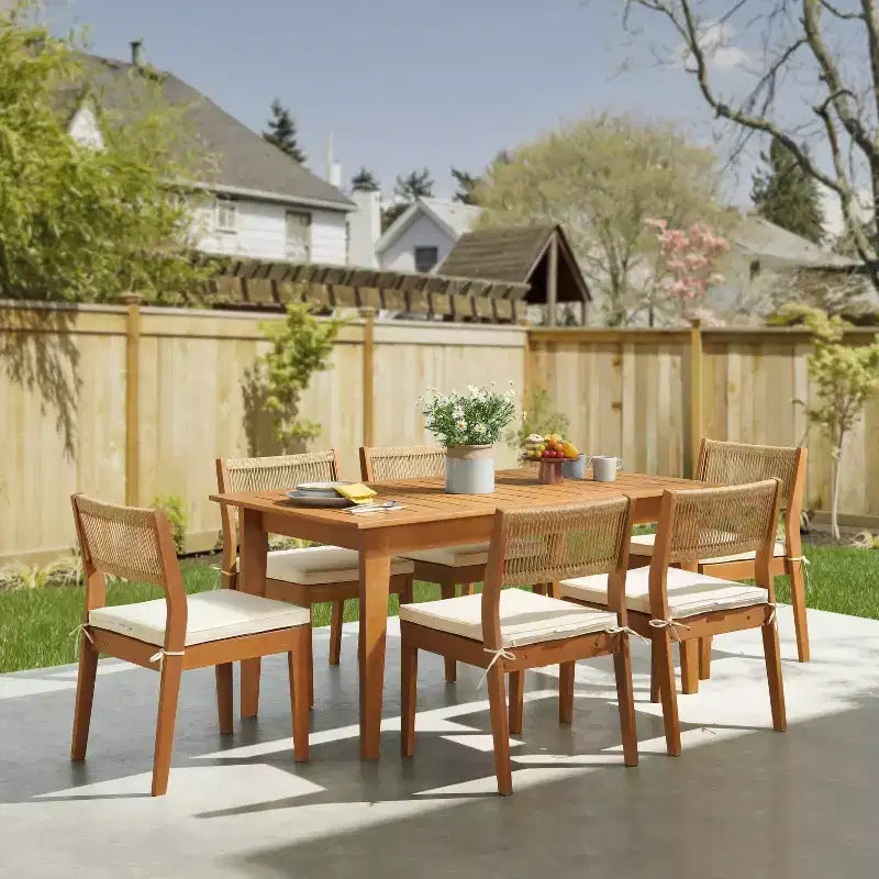 Set da pranzo da esterno a 7 pezzi Barton Alaterre Furniture, resistente alle intemperie