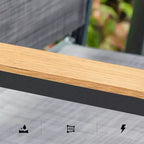 Set da patio 5 pezzi con tavolo quadrato in acciaio e sedie a fionda con struttura leggera in alluminio - Captiva Designs