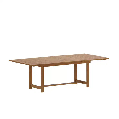 Amazonia Lapa Teak Finish Wood Rectangular Extendable Outdoor Patio Dining Table