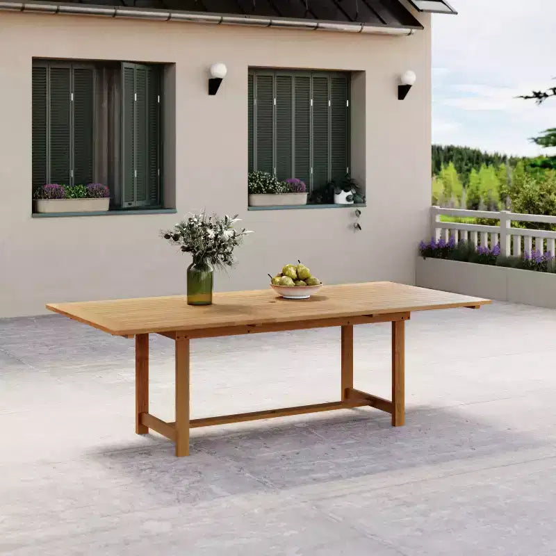 Tavolo da pranzo rettangolare estensibile da esterno Amazonia Lapa Teak Finish Wood