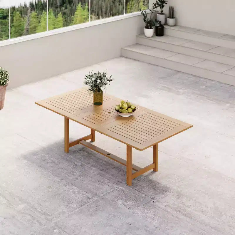 Tavolo da pranzo rettangolare estensibile da esterno Amazonia Lapa Teak Finish Wood