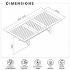 Tavolo da pranzo rettangolare estensibile da esterno Amazonia Lapa Teak Finish Wood
