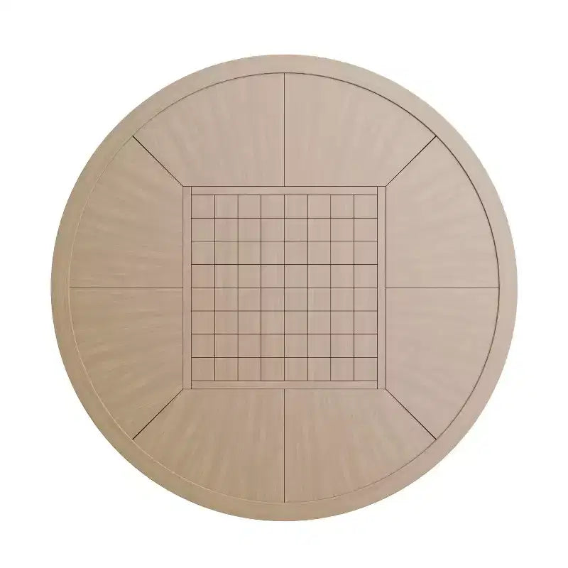 Greemotion Tavolo da Pranzo Rotondo Trasformabile 3-in-1 Lyon da Esterno 128 cm: Protezione UV, Scacchiera, Struttura Grigia