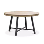 Greemotion Tavolo da Pranzo Rotondo Trasformabile 3-in-1 Lyon da Esterno 128 cm: Protezione UV, Scacchiera, Struttura Grigia