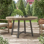 Greemotion Tavolo da Pranzo Rotondo Trasformabile 3-in-1 Lyon da Esterno 128 cm: Protezione UV, Scacchiera, Struttura Grigia