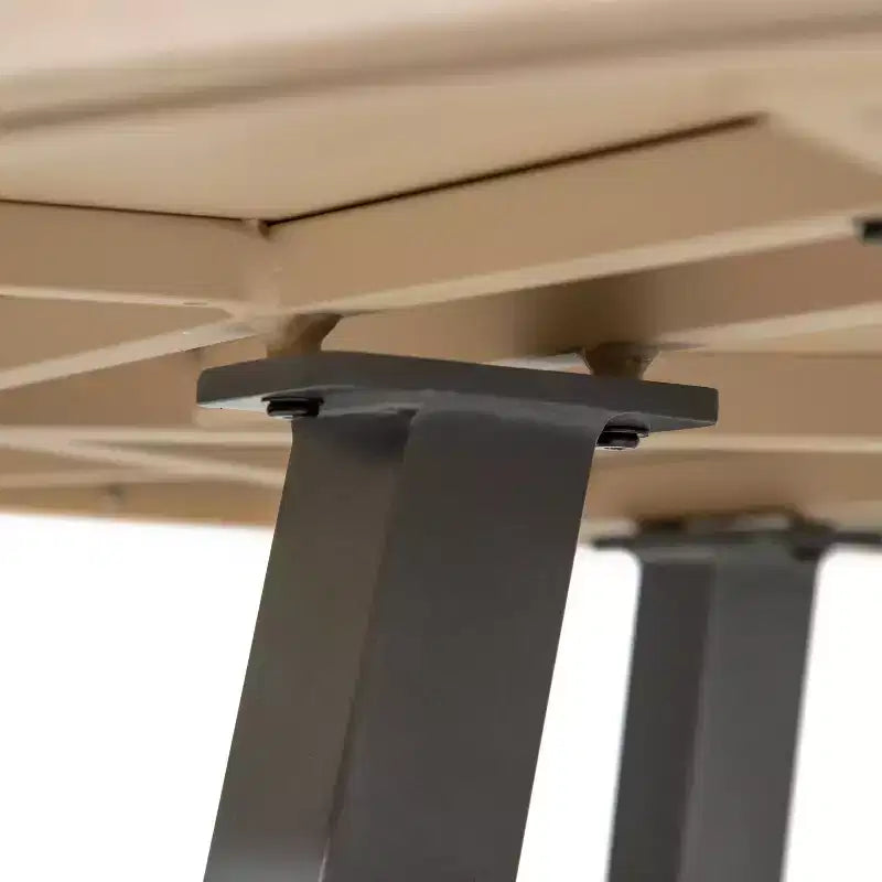Greemotion Tavolo da Pranzo Rotondo Trasformabile 3-in-1 Lyon da Esterno 128 cm: Protezione UV, Scacchiera, Struttura Grigia