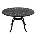 48" Modern Weave Design Mesh Aluminum Round Patio Dining Table Black - Oakland Living: Weather-Resistant Outdoor Furniture