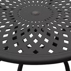 Tavolo da pranzo rotondo da esterno in alluminio con design a trama moderno, 48", nero - Oakland Living: Mobili da esterno resistenti alle intemperie