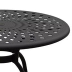 Tavolo da pranzo rotondo da esterno in alluminio con design a trama moderno, 48", nero - Oakland Living: Mobili da esterno resistenti alle intemperie