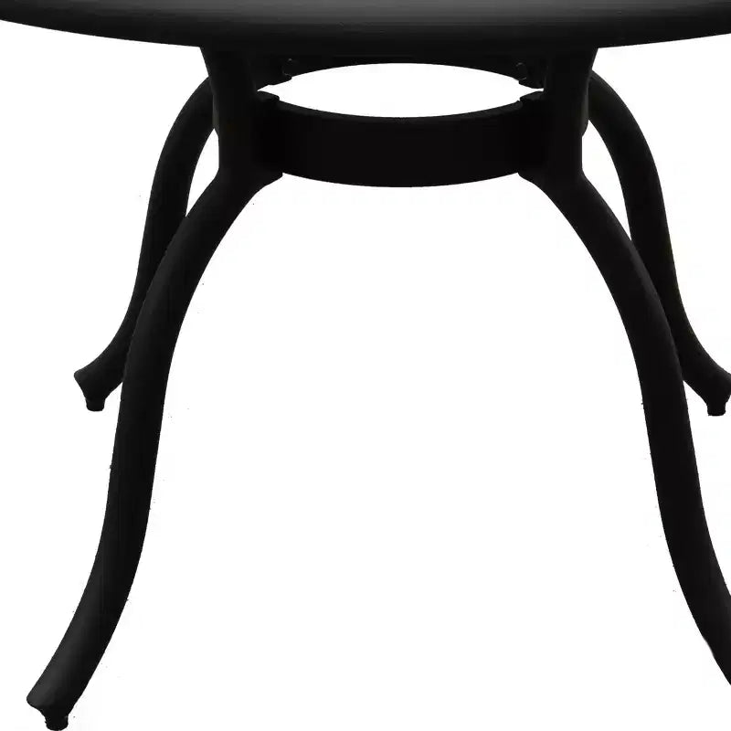 Tavolo da pranzo rotondo da esterno in alluminio con design a trama moderno, 48", nero - Oakland Living: Mobili da esterno resistenti alle intemperie