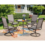 Tavolo da pranzo rotondo da patio con foro per ombrellone - Nero - Captiva Designs: Mobili da esterno resistenti alle intemperie