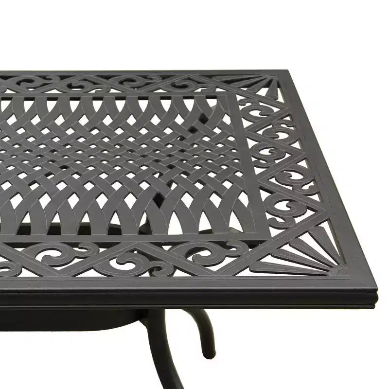 Oakland Living 68" Raccordo in alluminio rettangolare a maglie, tavolo da pranzo da patio, resistente ai raggi UV e alle intemperie, nero