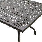 Oakland Living 68" Raccordo in alluminio rettangolare a maglie, tavolo da pranzo da patio, resistente ai raggi UV e alle intemperie, nero