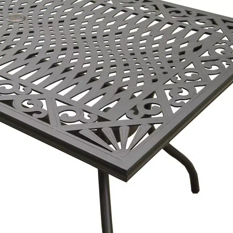 Oakland Living 68" Raccordo in alluminio rettangolare a maglie, tavolo da pranzo da patio, resistente ai raggi UV e alle intemperie, nero