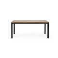 Lindsey Rectangular Outdoor Dining Table: Acacia Wood, Metal Frame, 6-Seater - Christopher Knight Home