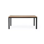Lindsey Rectangular Outdoor Dining Table: Acacia Wood, Metal Frame, 6-Seater - Christopher Knight Home