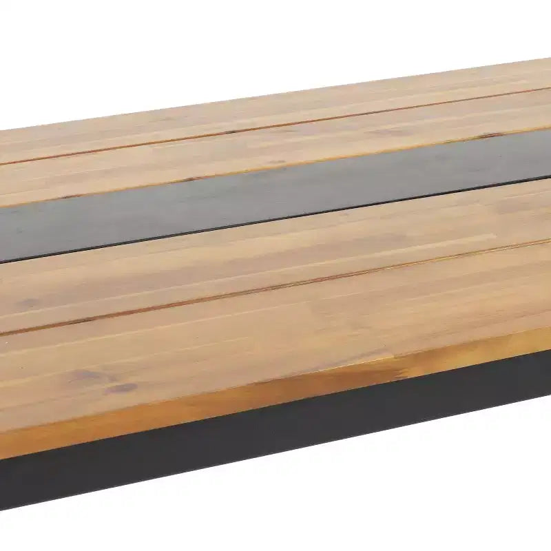 Tavolo da pranzo rettangolare da esterno Lindsey: legno di acacia, struttura in metallo, 6 posti - Christopher Knight Home
