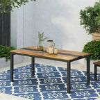Tavolo da pranzo rettangolare da esterno Lindsey: legno di acacia, struttura in metallo, 6 posti - Christopher Knight Home