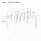 Sonoma Lane Azle Set da Pranzo per Esterni 3 Pezzi in Teak con Vimini Honey Twist - Resistente alle Intemperie