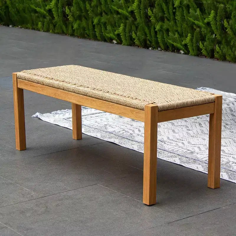 Sonoma Lane Azle Set da Pranzo per Esterni 3 Pezzi in Teak con Vimini Honey Twist - Resistente alle Intemperie