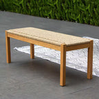 Sonoma Lane Azle Set da Pranzo per Esterni 3 Pezzi in Teak con Vimini Honey Twist - Resistente alle Intemperie