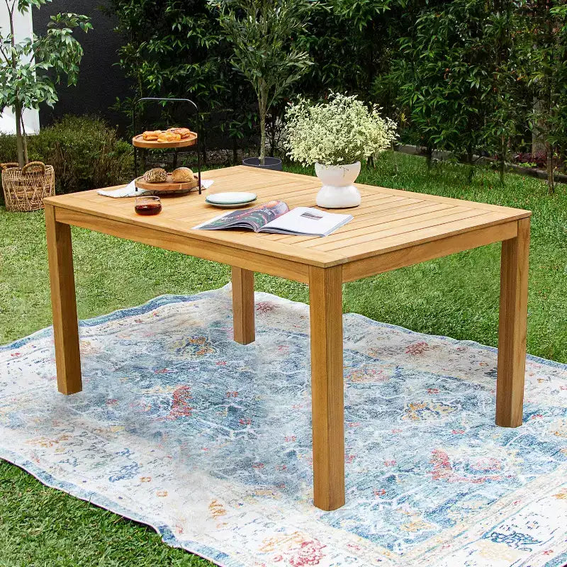 Sonoma Lane Azle Set da Pranzo per Esterni 3 Pezzi in Teak con Vimini Honey Twist - Resistente alle Intemperie