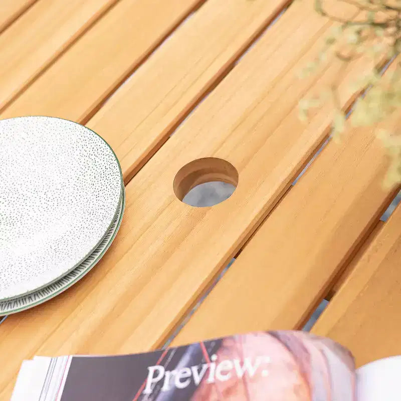 Sonoma Lane Azle Set da Pranzo per Esterni 3 Pezzi in Teak con Vimini Honey Twist - Resistente alle Intemperie