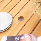 Sonoma Lane Azle Set da Pranzo per Esterni 3 Pezzi in Teak con Vimini Honey Twist - Resistente alle Intemperie