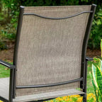 Set da pranzo da patio 5 pezzi con tavolo rotondo e sedie con braccioli in tessuto a rete - Captiva Designs: Resistente alle intemperie, struttura in acciaio