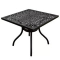 37" Ornate Aluminum Square Patio Dining Table - Black - Oakland Living: UV & Weather-Resistant