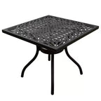 37" Ornate Aluminum Square Patio Dining Table - Black - Oakland Living: UV & Weather-Resistant