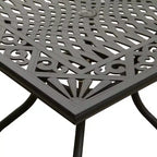 Tavolo da pranzo quadrato da patio ornamentale in alluminio da 37" - Nero - Oakland Living: Resistente ai raggi UV e alle intemperie